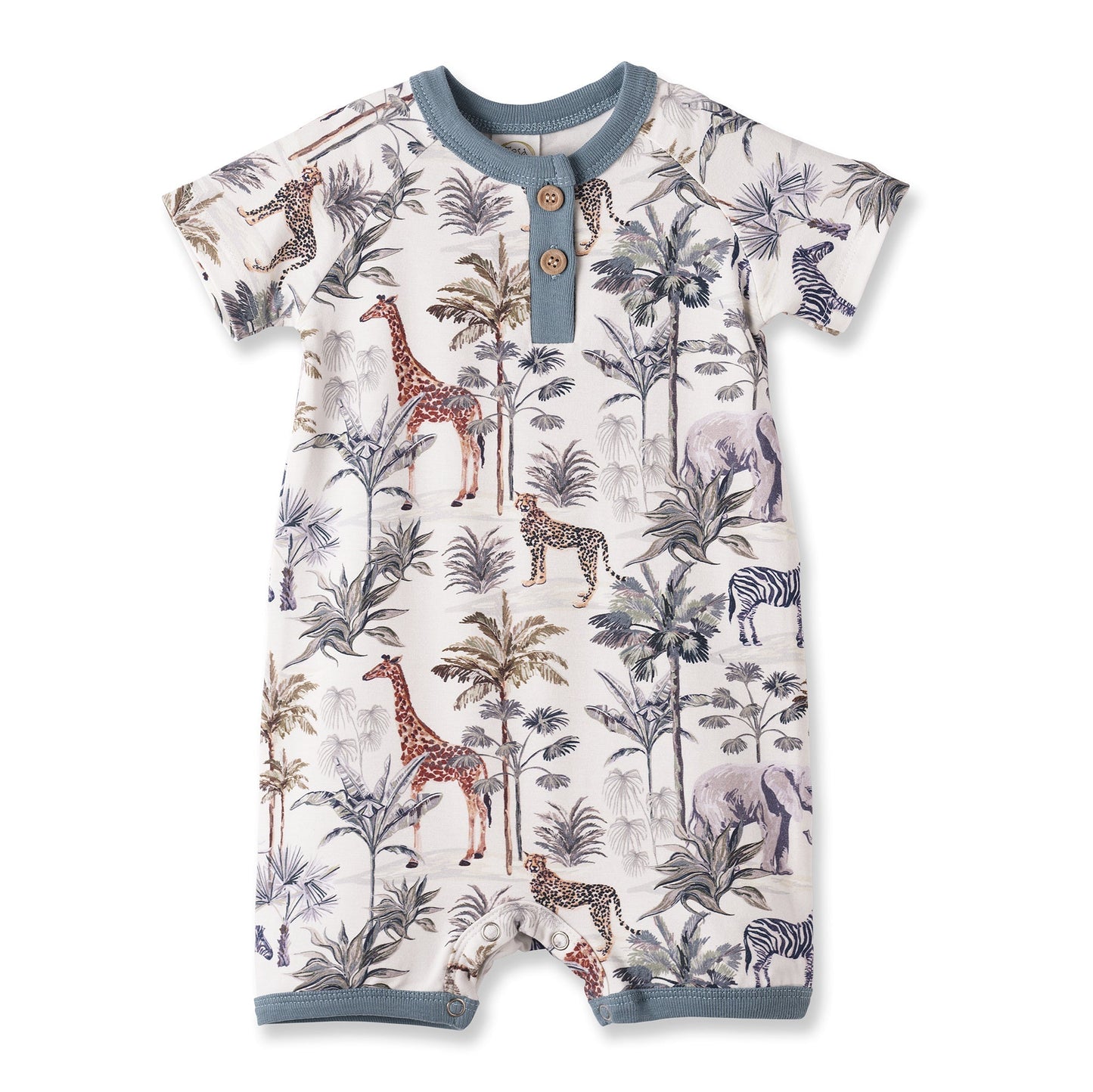 Jungle Safari Shorty Romper detail