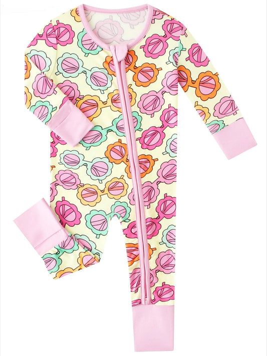 Posh TOT Sassy Shades Bamboo Baby Convertible Zippy Romper