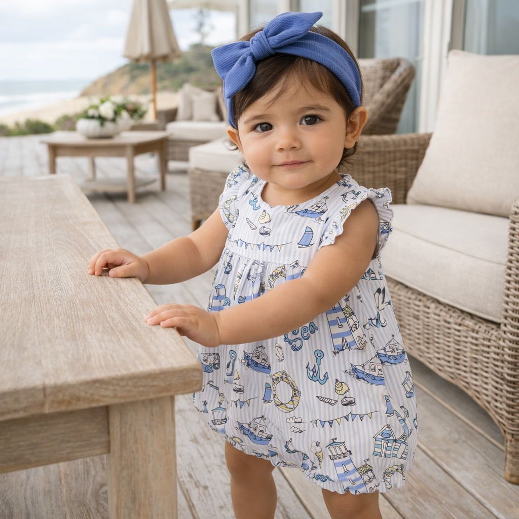 Included: Seashore Bubble Romper (girl daywear)