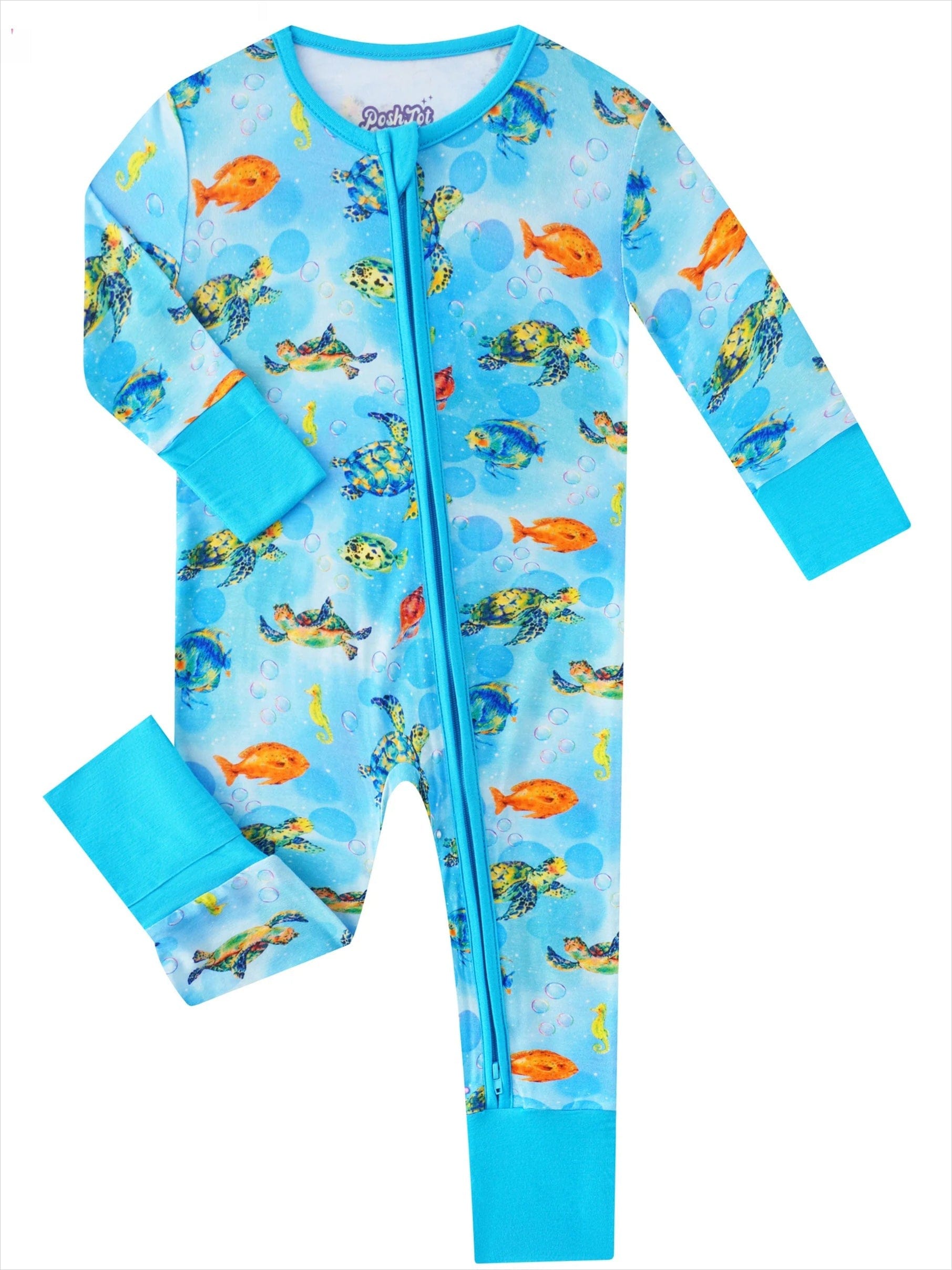 Included: Sea Turtle zippy pajama romper